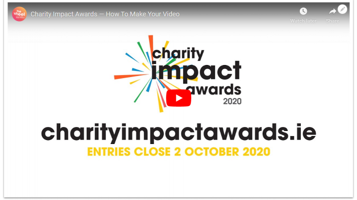 A screenshot of a YouTube video for the Charity Impact Awards