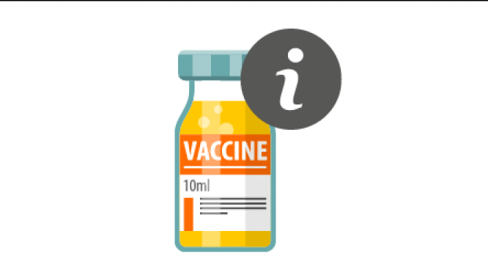 An image of a vaccine bottle with an "i" in a circle next to it.