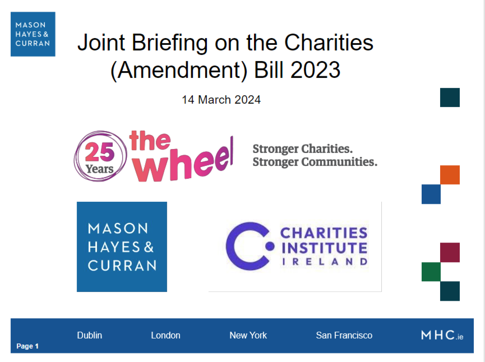 Joint Briefing & Update on the Charities Amendment Bill 14 March 2024