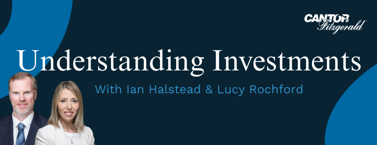 Banner with heading - Understanding Investments and images of both speakers, Lucy Rochford and Ian Halstead