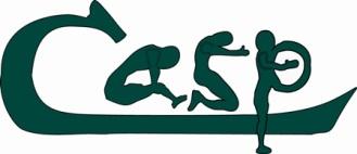 CASP stands for Clondalkin Addiction Support Programme. The logo is comprises of dark green letters 'C', 'A', 'S', and 'P' formed by human figures in motion, positioned on a boat-like shape, symbolizing a person on the floor and gradually being supported and empowered to 'beat their own drum' / fulfill their potential. 