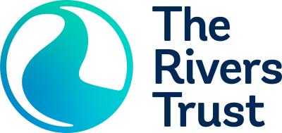 The Rivers Trust logo with blue river icon.