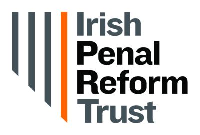 Irish Penal Reform Trust logo with five vertical bars—four grey and one orange—beside the organisation name set in bold black text.