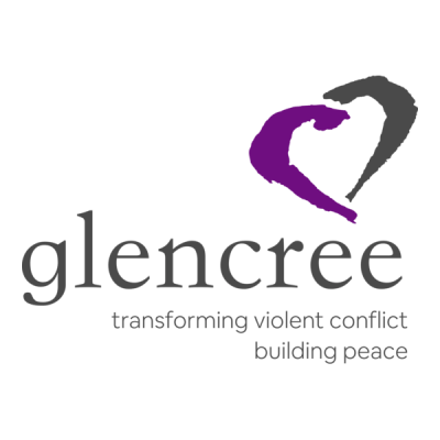 a purple and grey heart over the word glencree