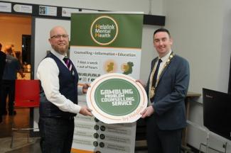 Mayor of Galway City Mike Cubbard and Helplink CEO Lochlann Scott