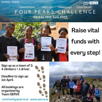 SERVE 4 Peaks Challenge infographic
