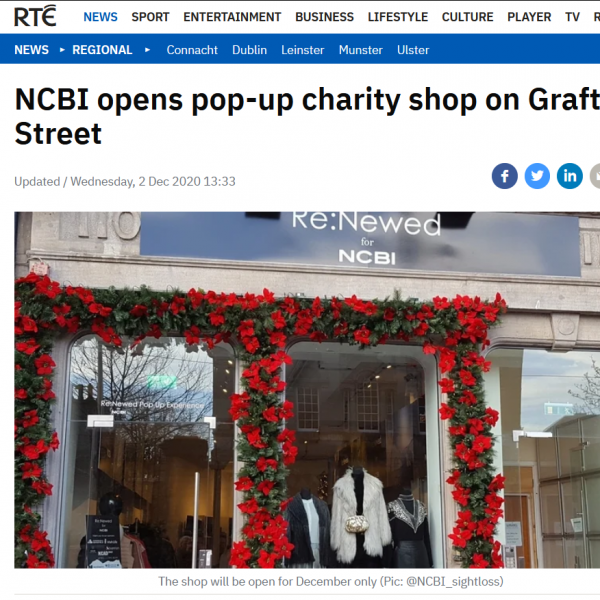 NCBI pop-up charity shop on Grafton street - RTE News