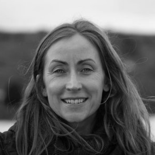 Black and white headshot of Caroline Stott