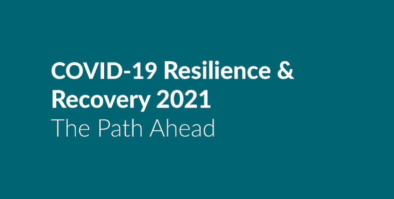 COVID-19 Resilience & Recovery: The Path Ahead. A screenshot of the cover of the Government's new plan.