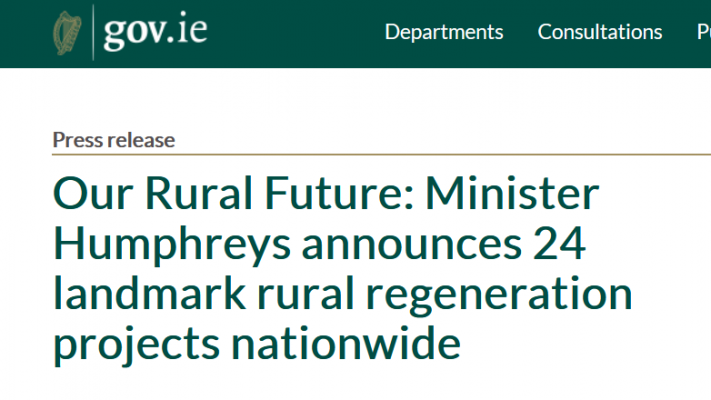Text of headline on the gov.ie website.
