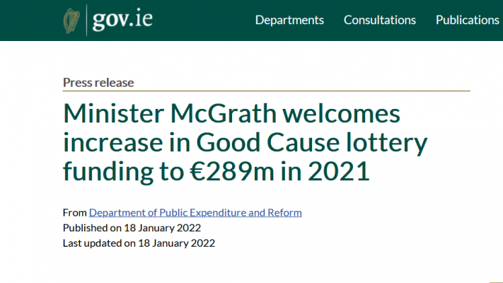 Headline on Gov.ie