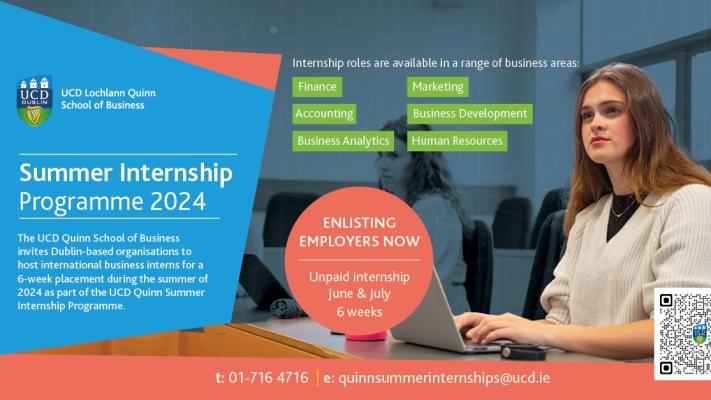 UCD Quinn Summer Internship Programme 2024