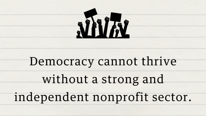 Democracy cannot thrive without a strong and independent nonprofit sector, The Wheel