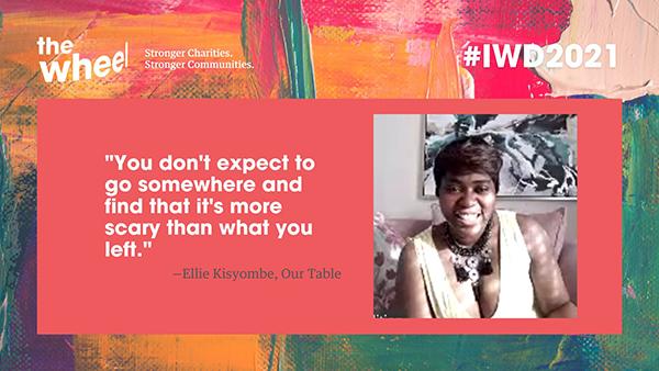 Quote from Ellie Kisyombe. "You don't expect to go somewhere and find that it's more scary than what you left."