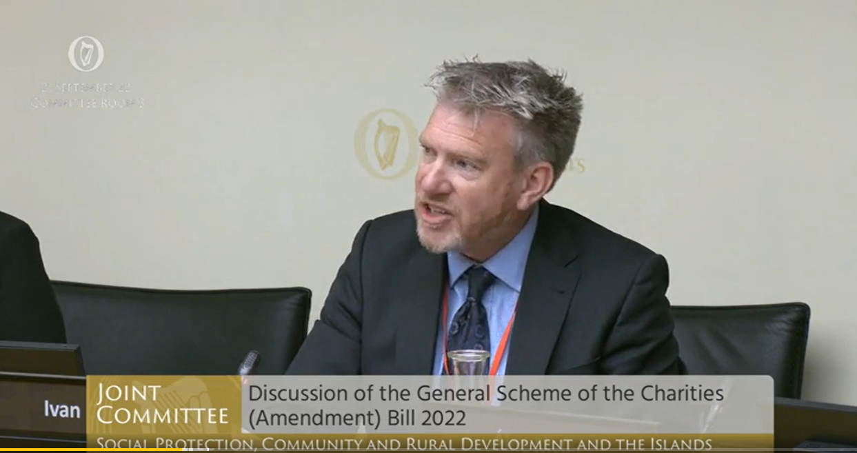 Ivan Cooper presenting at the Joint Oireachtas Committee