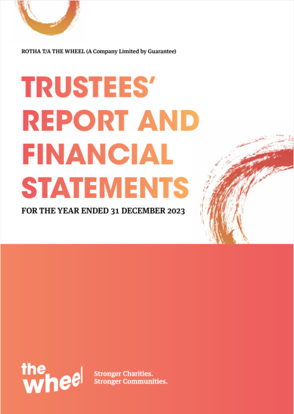 Cover of The Wheel's annual Trustees' Report & Financial Statements for 2023.