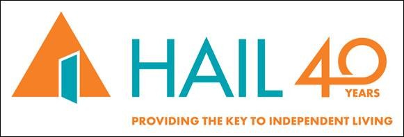 Logo for HAIL celebrating 40 years, with the text Providing the key to independent living.