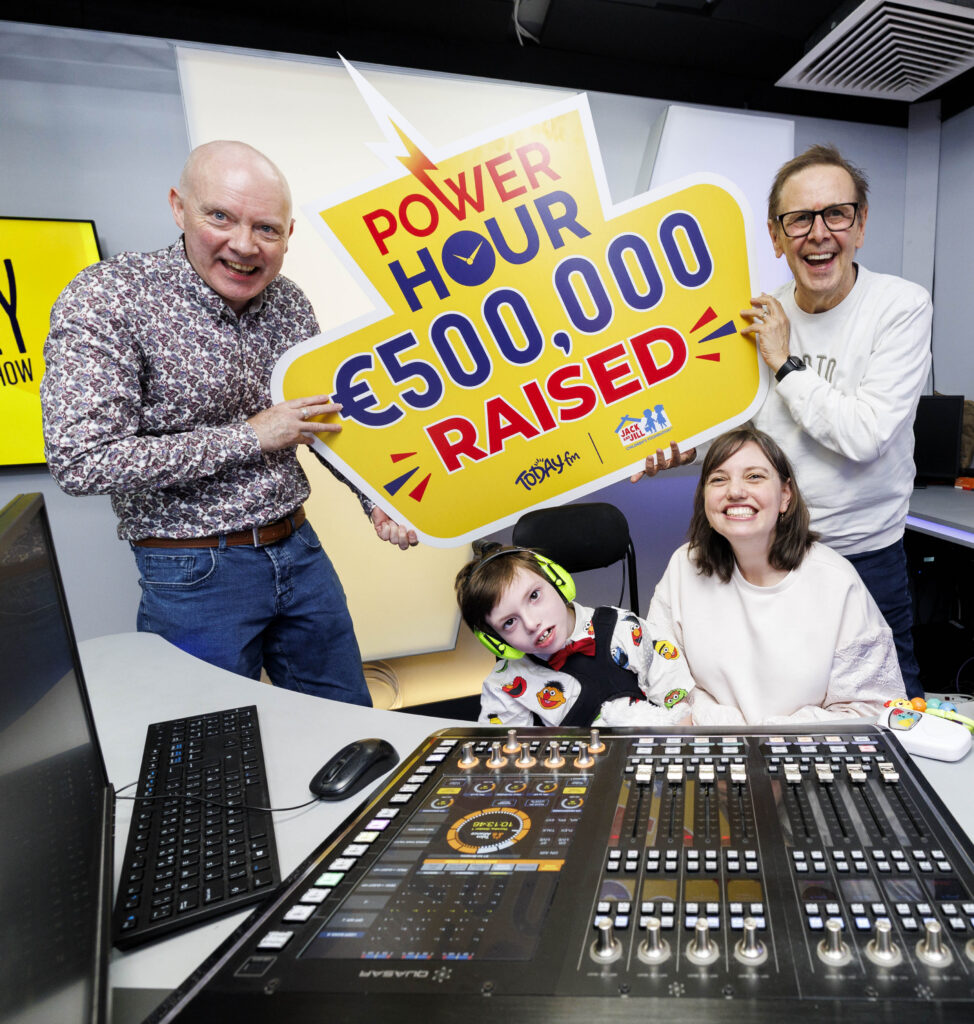 The Jack and Jill Children’s Foundation and Today FM are celebrating the extraordinary success of the first-ever Power Hour for Jack and Jill, which has raised an incredible €500,000